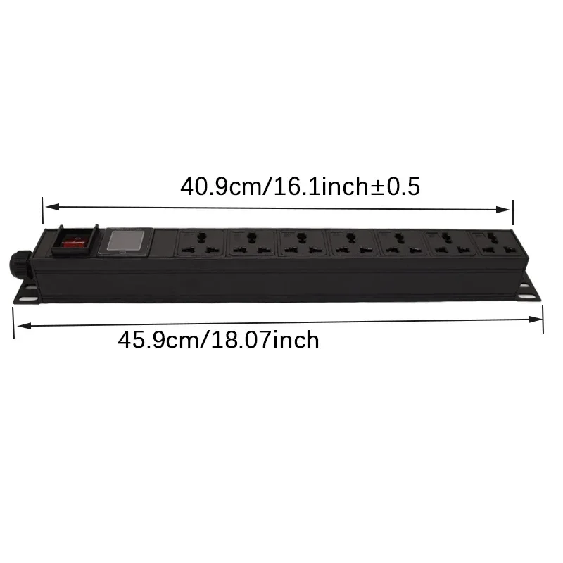 PDU Power Strip Network RackWithout Wires 7 Ways 10A Universal hole with digital display electric current Voltage ampere