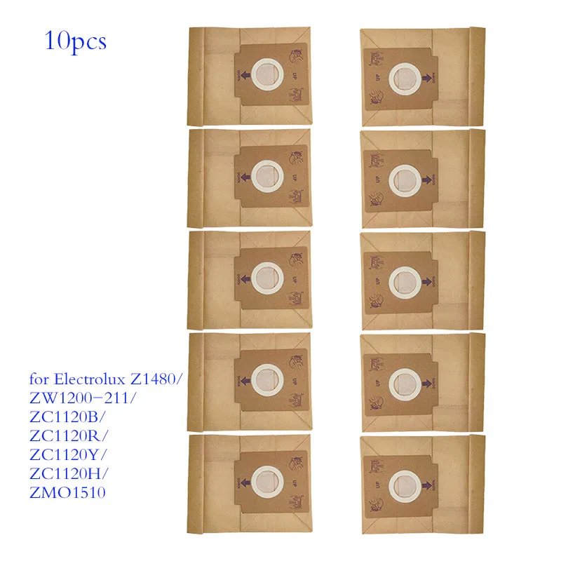 

10pcs for Electrolux ZC1120Y/ZC1120H/ZMO1510/Z1480/ZW1200-211/ZC1120B/ZC1120R Vacuum Cleaner Thickened Dust Bags