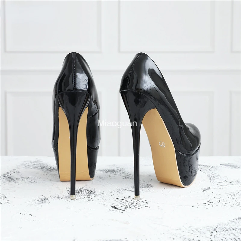 Sexy Thin Heels Sandals Women Pumps OL Black Platform Pumps Wedding Party Shoes Pumps for Woman 16cm Platform High Heels Ladies