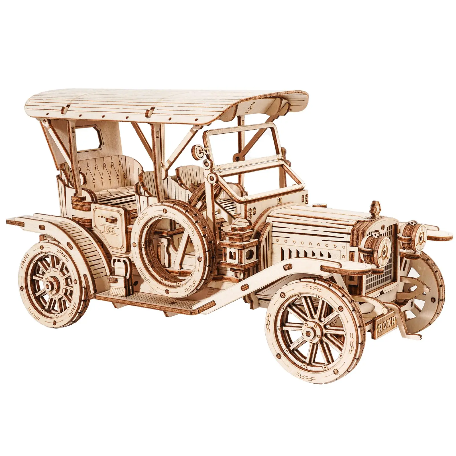 Robotime Rokr 3D Wooden Puzzle MC801 Vintage Car for Kids Adults Easy Assemble Toys Chinldren Gifts Building Block Kits Dropship