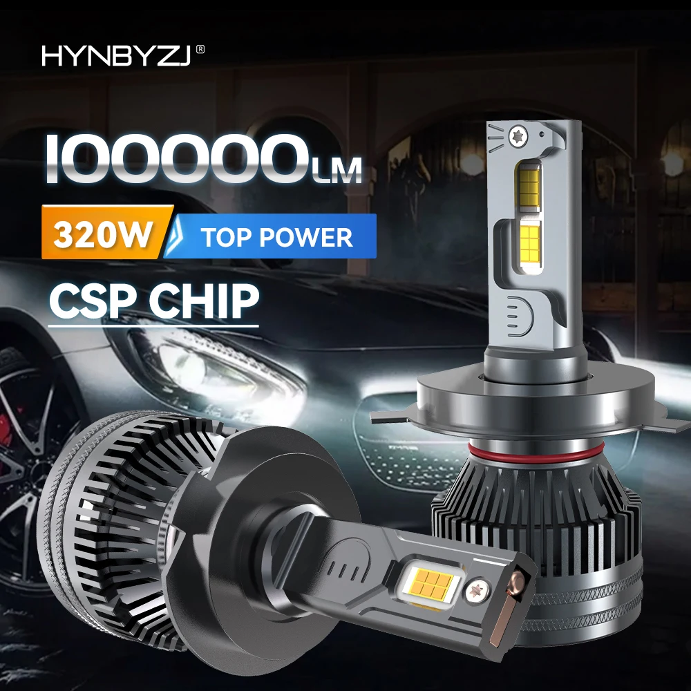 HYNBYZJ H7 LED Canbus 320W 100000LM H4 H11 H1 HB3 9005 HB4 H8 HIR2 9012 Bi LED Car Headlight Bulb 6000K 4300K 8000K12V 24V