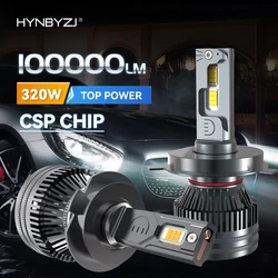 HYNBYZJ-Ampoule LED Canbus pour sauna de voiture, 320W 100000LM H4 H11 H1 HB3 9005 HB4 H8 HIInter 9012 Bi, 6000K 4300K 8000K12V 24V