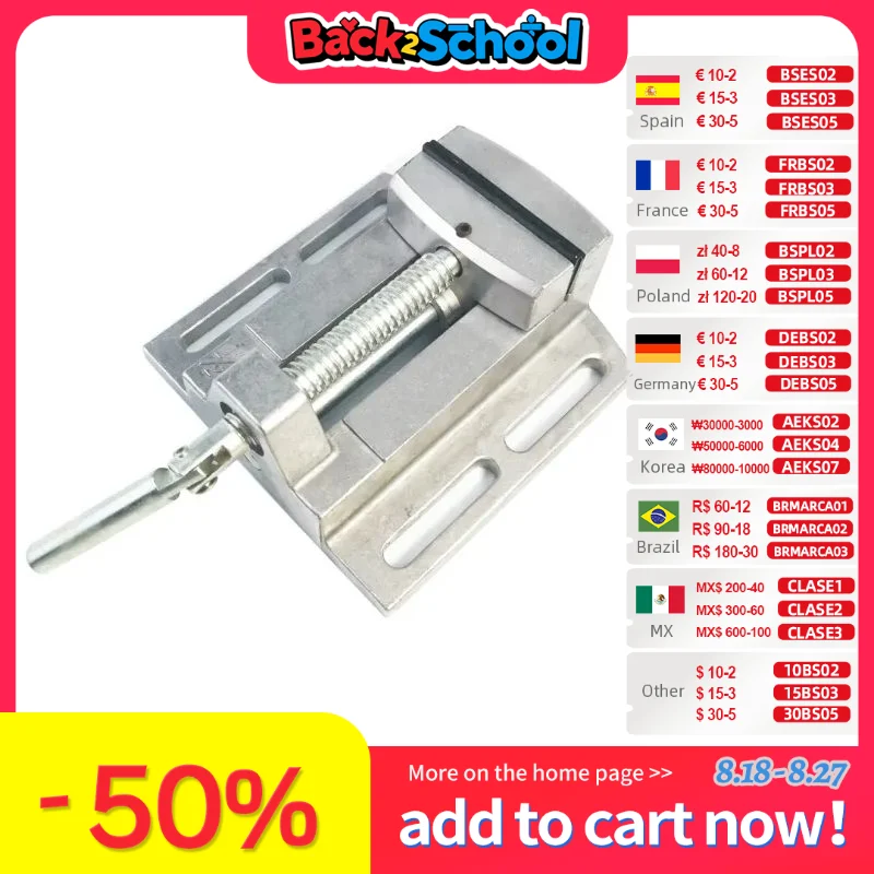 

ALLSOME BG-6258 Aluminum Drill Press Vise Flat Pliers Mini Drill Chuck Multi Tool Manual Clamp HT2836