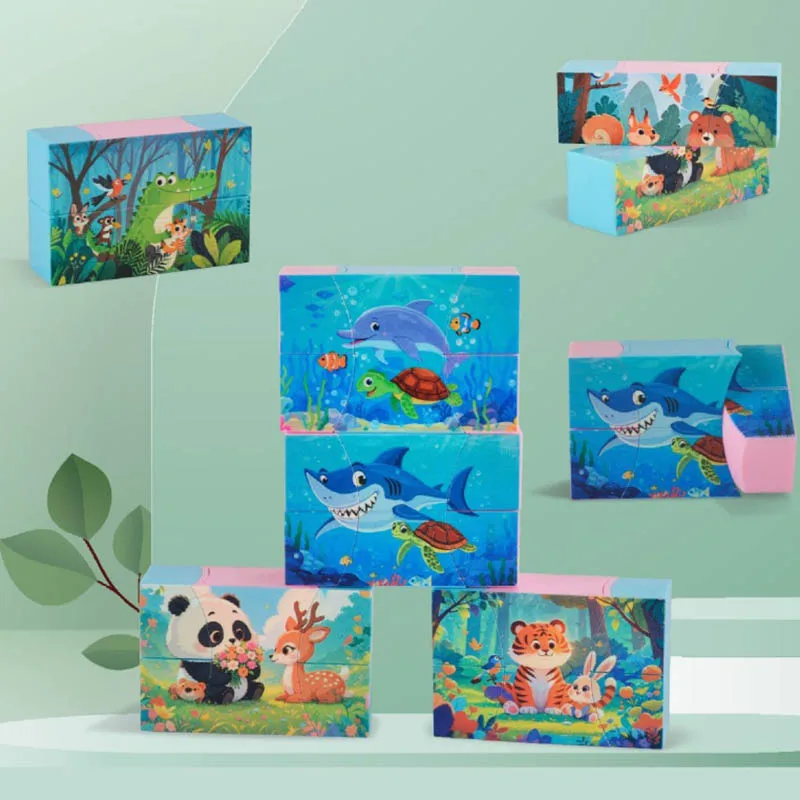 2Pcs Cartoon 3D Three-dimensional Puzzles Changeable Magic Cube Hand-eye Coordination Geometric Infinite Cube Stress Relief Toys