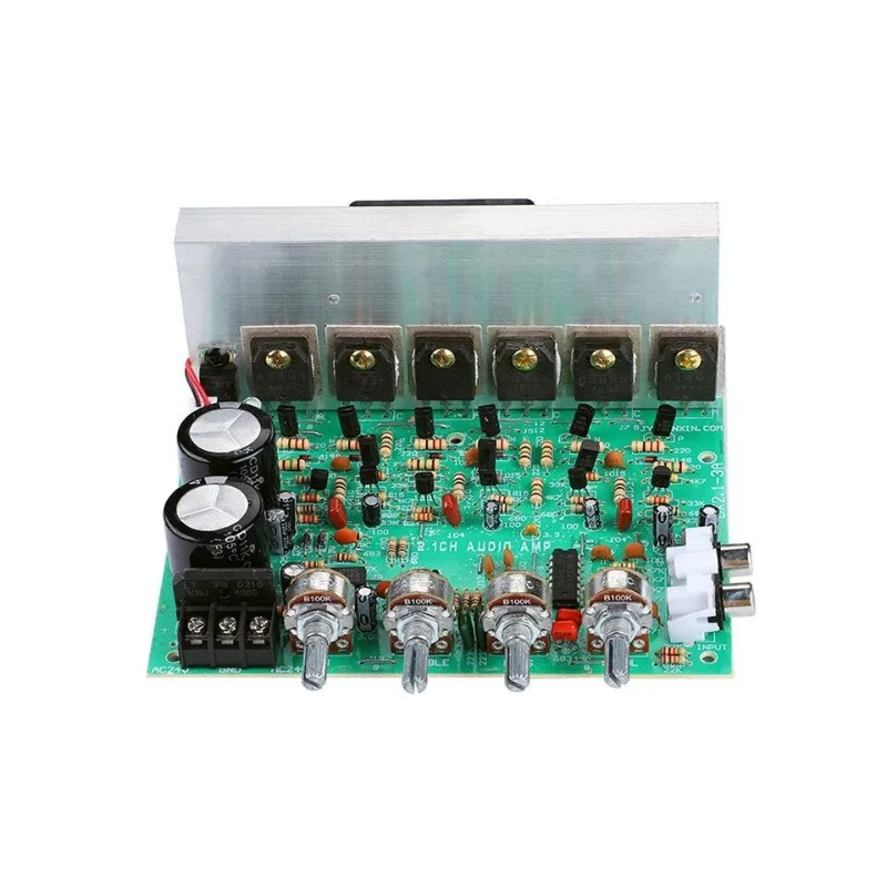 

2.1 high-power amplifier board with fan and subwoofer import disassembly tube three-channel audio motherboard