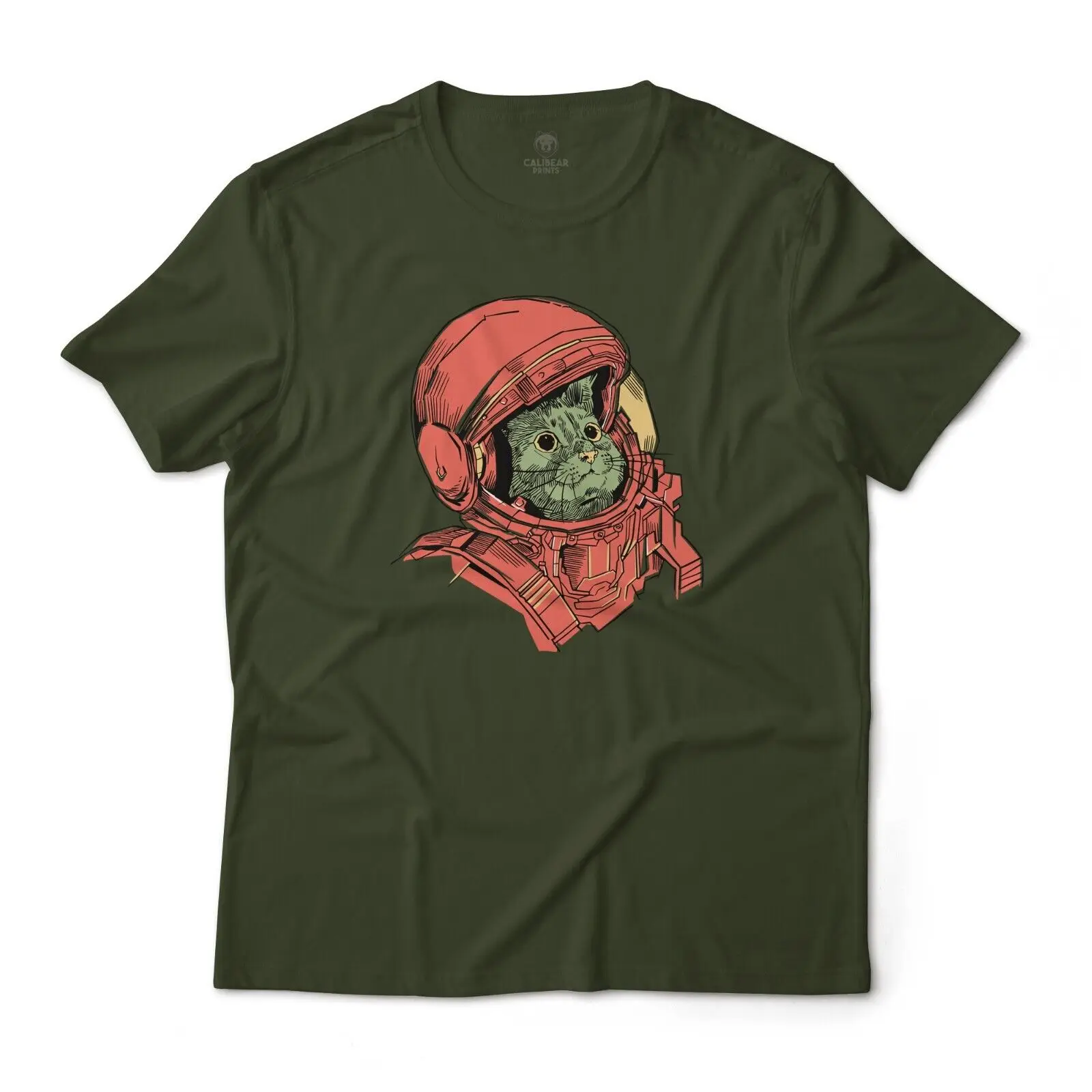 Cat Astronaut Sci-Fi Art Aesthetic Graphic T-Shirt Unisex Lightweight Cotton