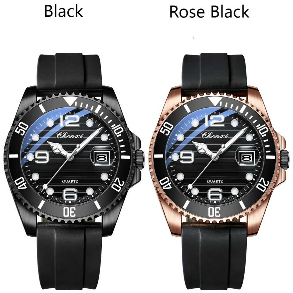 CHENXI8285 Brand Original Brand New Men's Quartz Wristwatches Waterproof Date Silicone Strap Sports Leisure Quartz Watch for Men