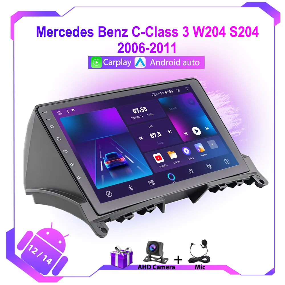 Android Car Radio For Mercedes Benz C-Class 3 W204 S204 2006-2011 Carplay WIFI 4G Autoradio Multimedia Video Player Head Unit
