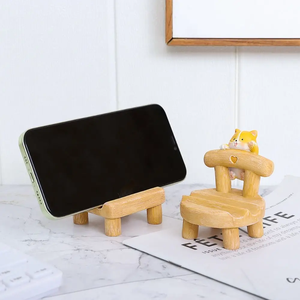 木製椅子椅子電話ホルダー猫パーソナライズされた携帯電話スタンドポータブルユニバーサル携帯電話ブラケット電話/タブレット用