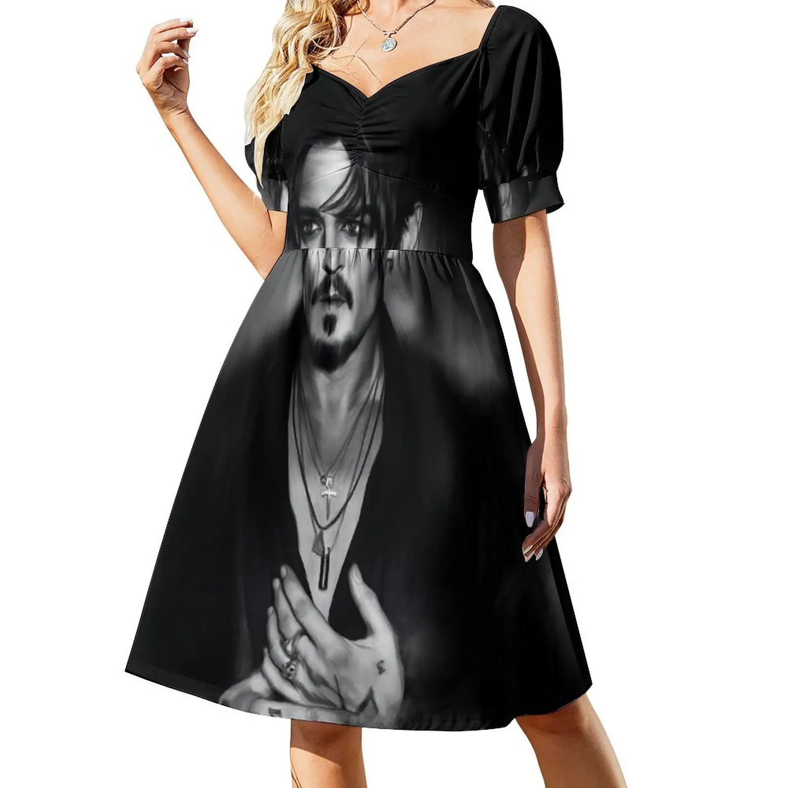 

johnny Short-Sleeved Dress long sleeve dress dress party night women clothes summer