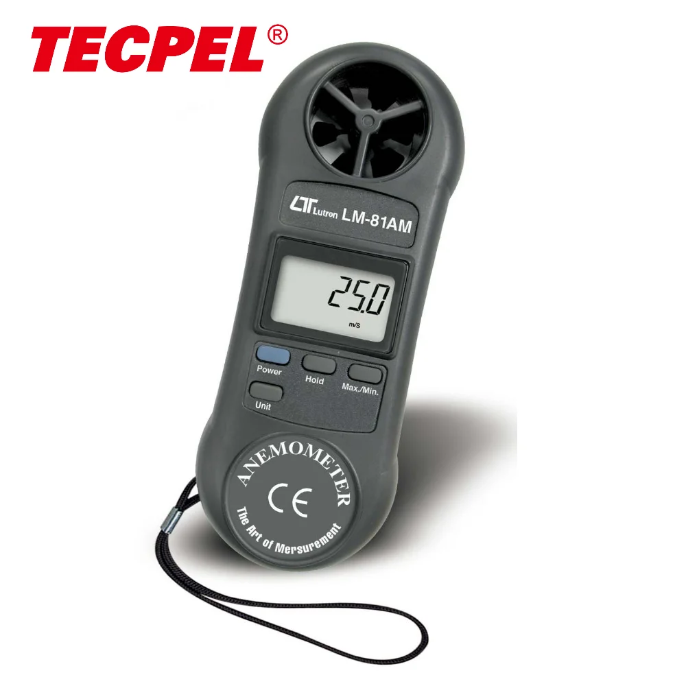LUTRON LM-81AM Handheld Digital Anemometer with ABS Material for Wind Speed Measurement
