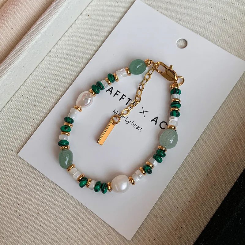 New Arrival Trendy Natural Freshwater Pearl & Jade Stone 14K Gold Filled Female Jewelry Set For Women Necklace Bracelet Gifts