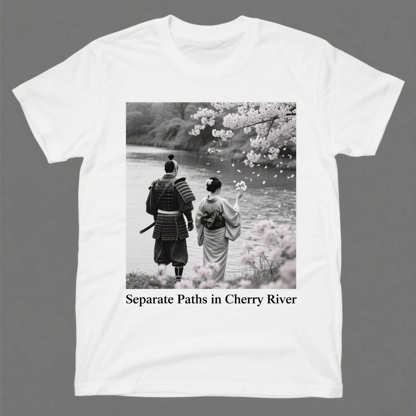 

Japanese Samurai Kabuki Graphic Print Summer Luxury Brand Pure Cotton Men's and Women's T-shirt Short-sleeved Trendy Clothing