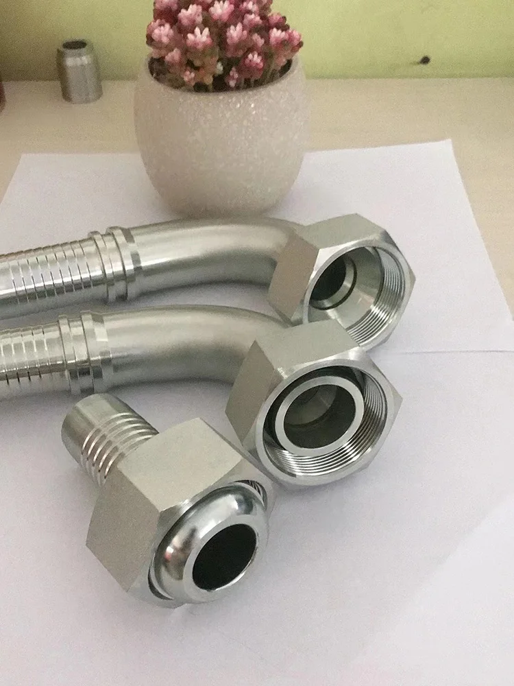 Metryczne złączki hydrauliczne wysokociśnieniowa rura gumowa złącze metryczne M24-M52 typ wstrzymania olej hydrauliczny łącznik rurowy 45 # stal