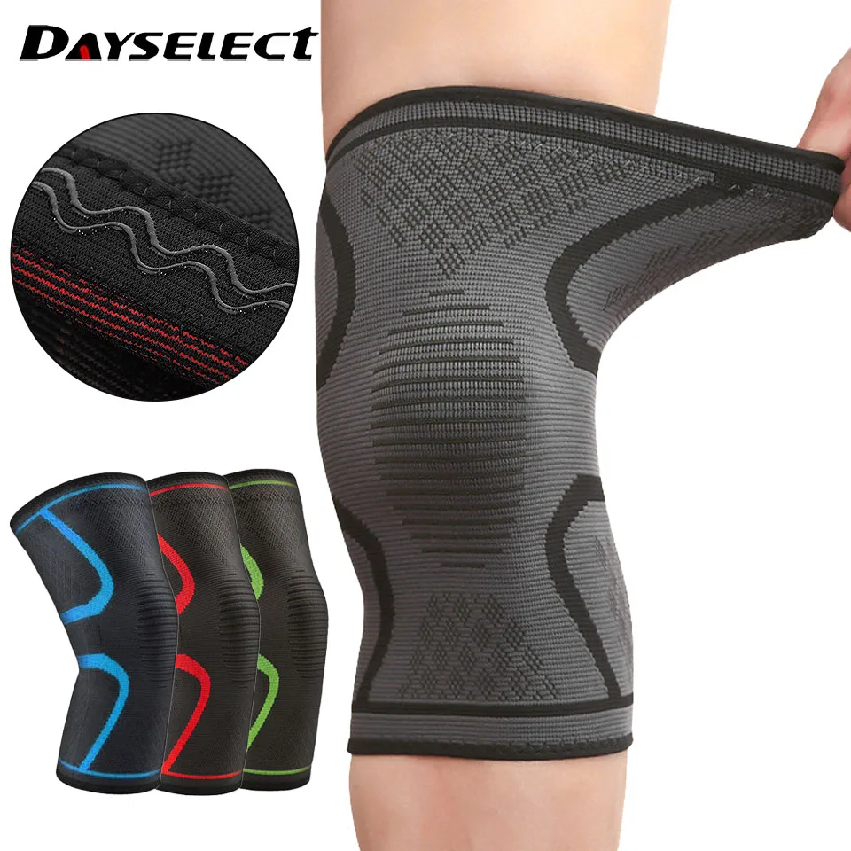 1Pcs Winter Non-slip Sports Knee Pads Comfortable Breathable Colorful Nylon Stretch Knee Pads Fitness Basketball Cycling Running