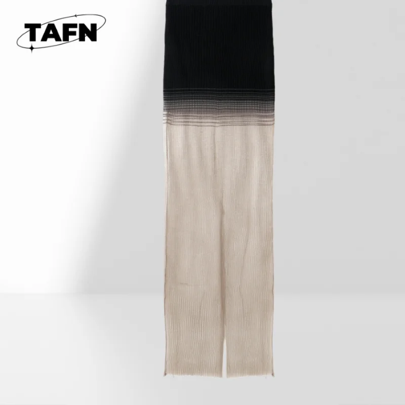 Gradient Knitted Overskirt Beautiful All-Matching Comfortable Temperament High Street Fashionable Beautiful  AG2810