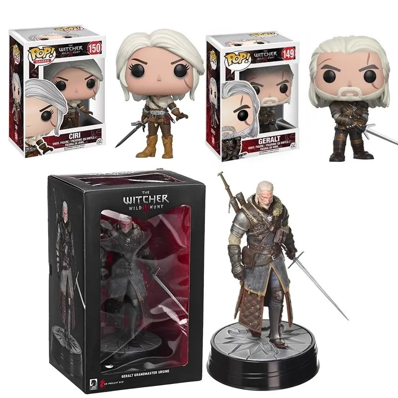 Figura Funko Pop de The Witcher 3: Wild Hunt, Lobo Blanco, Geralt, Ciri, Cazador de Demonios, Modelo Coleccionable, Regalo para Niños