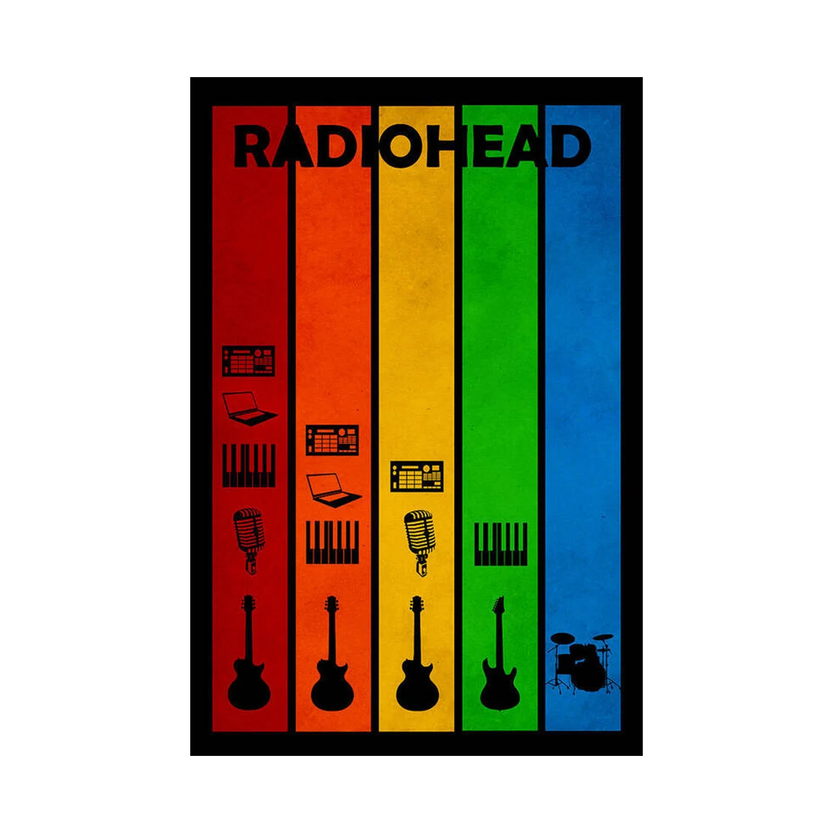 Scandinavian Classic Vintage Wall Art Rock Band Radiohead Music Canvas Paintings Posters & Prints Home Bedroom Living Room Decor image 3