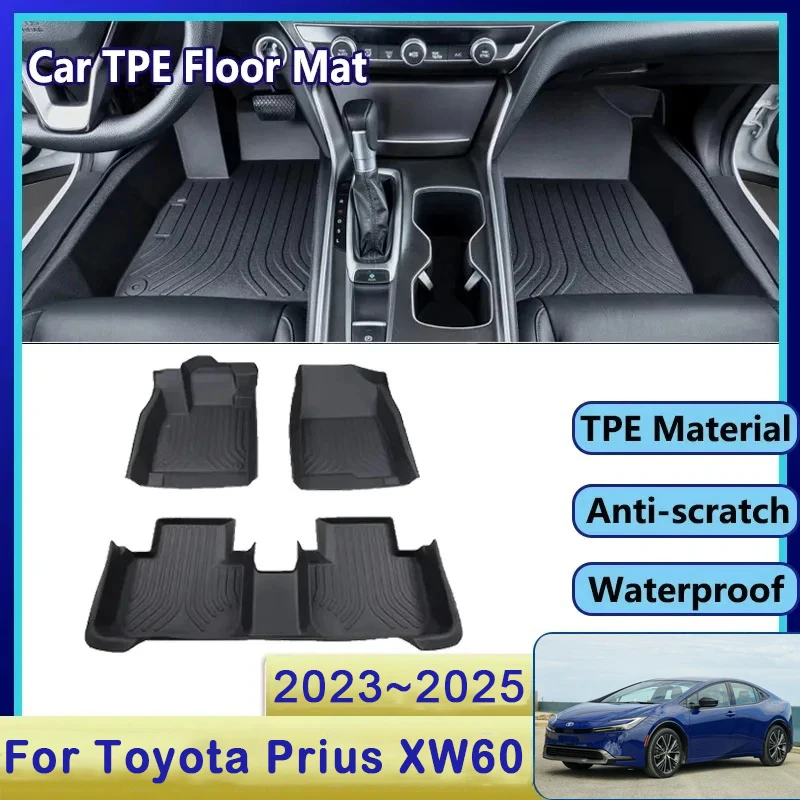 

Car Floor Mats For Toyota Prius XW60 2023 2024 2025 Waterproof Pads Foot Carpets Floor Covers TPE Cargo LHD RHD Auto Accessories