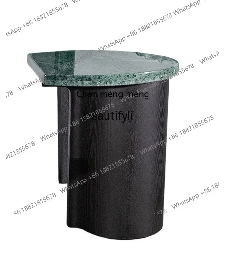 

Natural Marble Side Table Living Room High-Grade Small Coffee Table Light Luxury Creative Solid Wood Small Apartment furniture