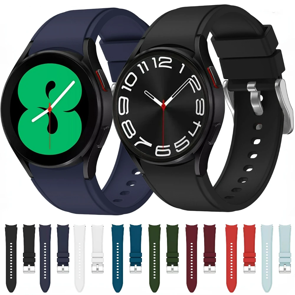 

Silicone Strap for Samsung Galaxy Watch 7/6/5/4 44mm 40mm/5 Pro 45mm Wristband Samsung Watch 4/6 Classic 46mm 42 47mm 43mm Strap