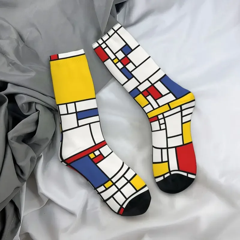 Поглощающие пот чулки Y2K Piet Mondrian Harajuku всесезонные длинные носки аксессуары для мужчин женский подарок на день рождения