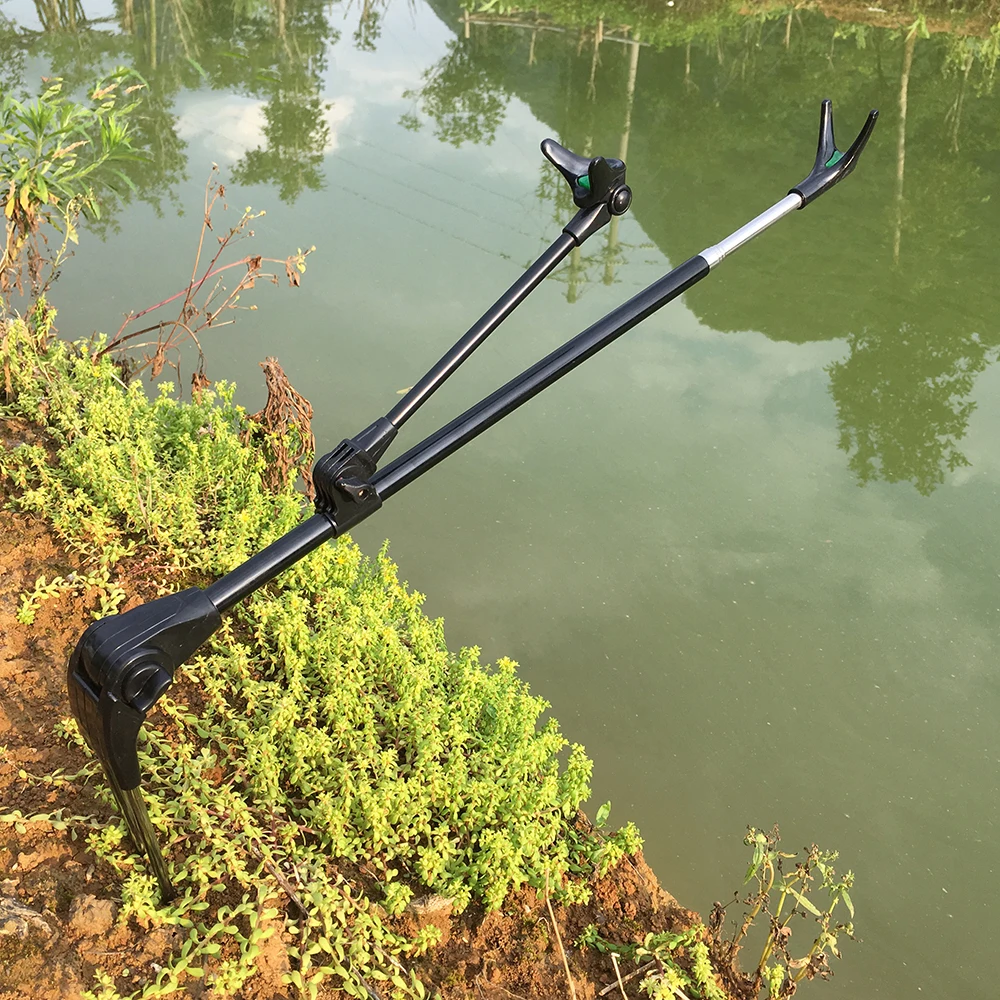 1.5m-2.4m Stainless Steel Fishing Rod Ground Inserted Stand Bracket Metal Holder Stable Strong 360 Degree Adjustable for Beach