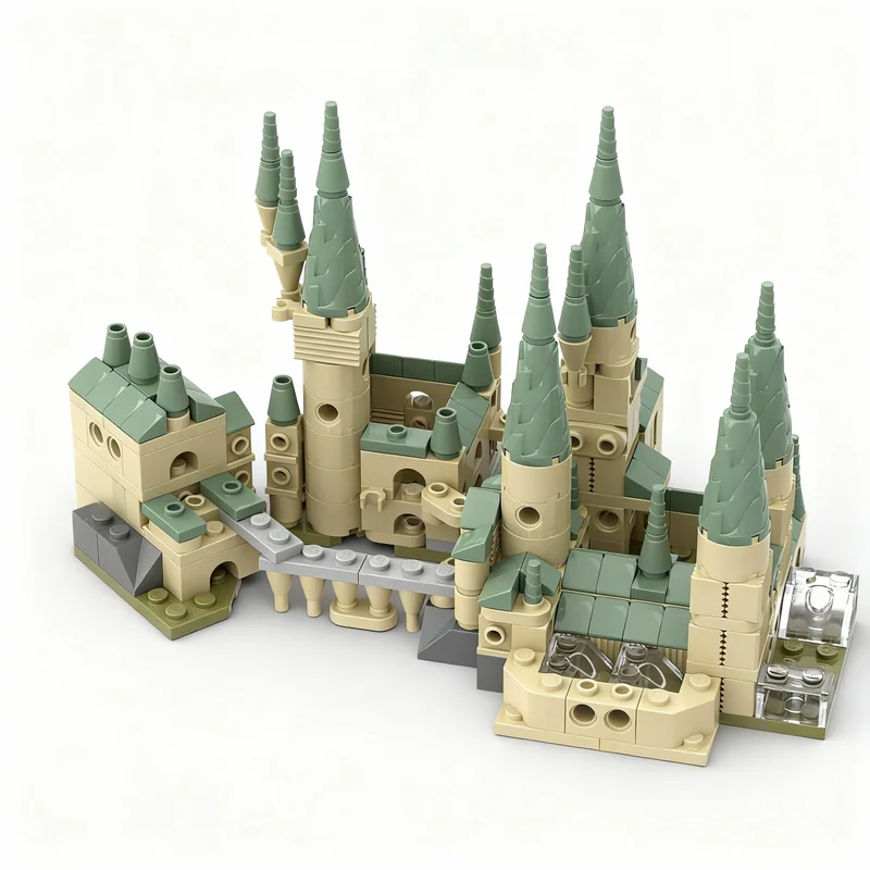 312pcs MOC Nanoscale Castle - School Witchcraft Wizardry Harry Model Building Blocks Christmas Gift Toy Construction Birthday