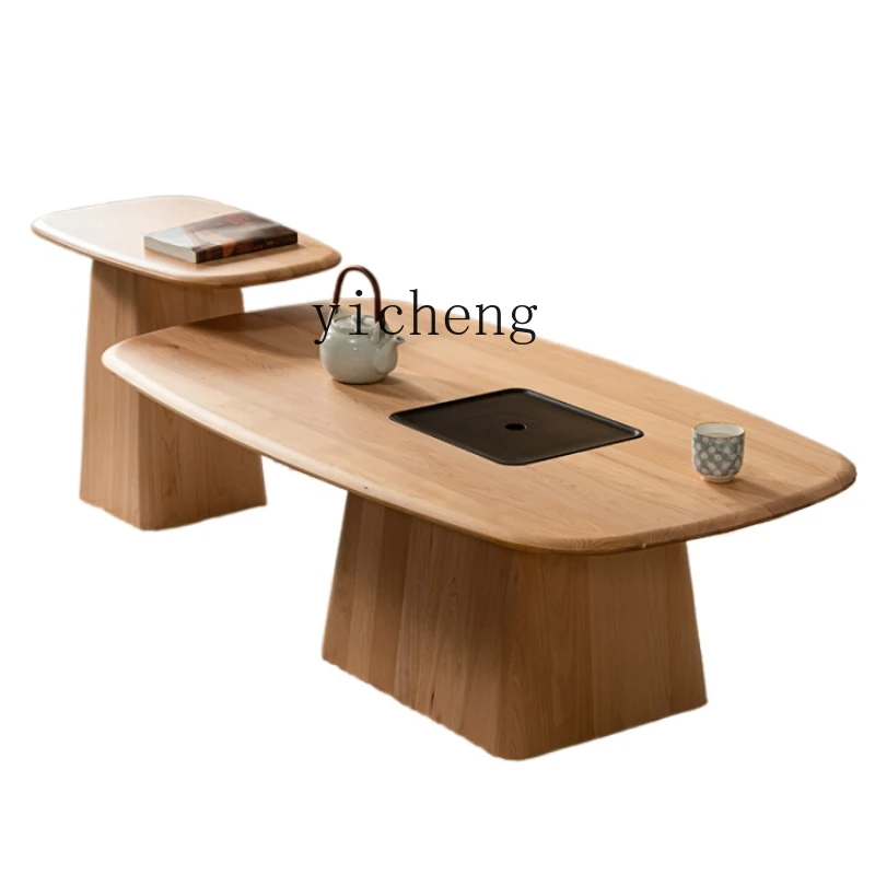 

XL Solid Wood Japanese Style Combined Tea Table Small Apartment Tea Table Cypress Wood Tea Table Log Style