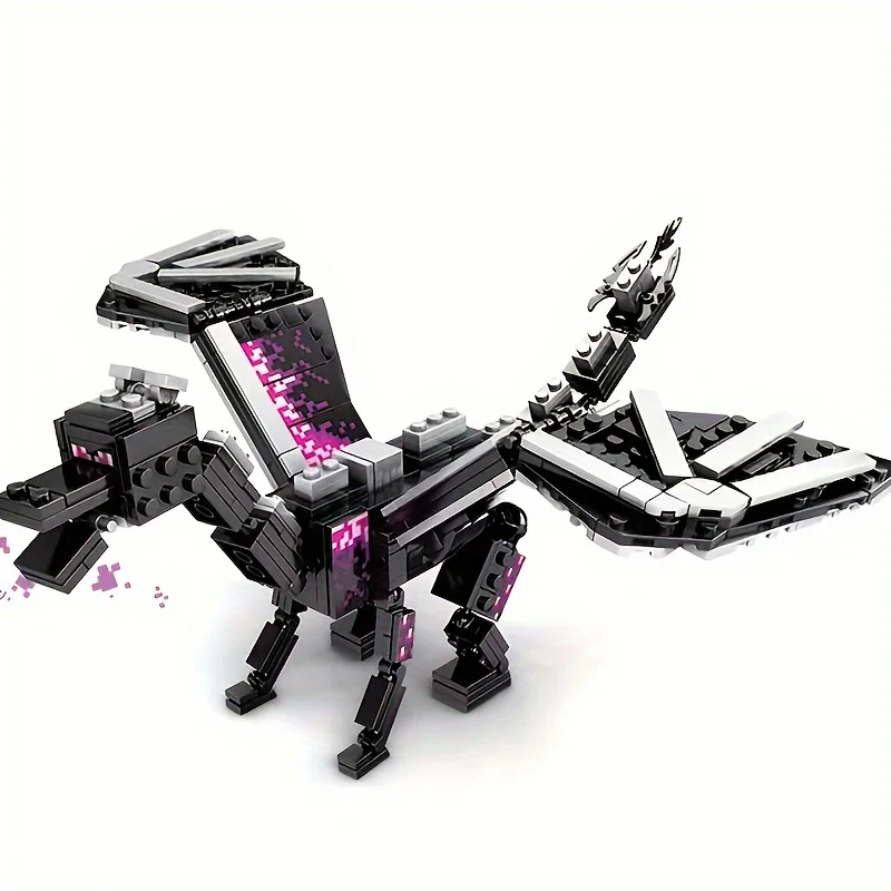 

246 Particle Black Pixel Dragon Movie Model Technology Building Blocks, Assembly Educational Building Blocks, Halloween and Chri