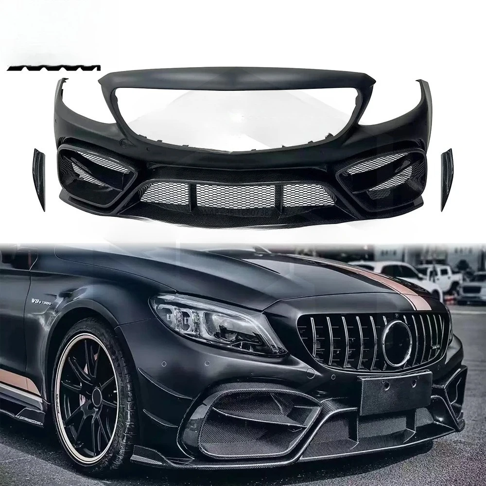Excellent Installation Front Bumper IMP Style for C-Class W205 C200 C300 Sport  C63 Half Carbon Front Bumper