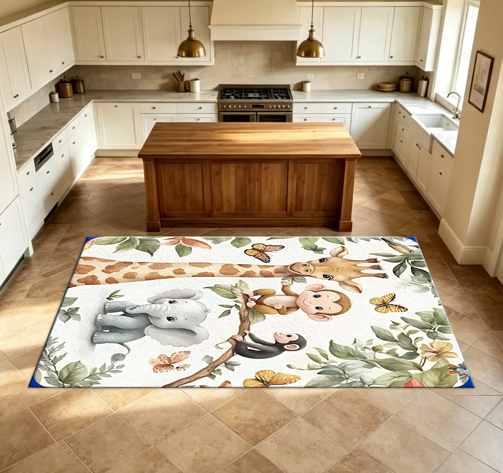 Aquarell-Dschungel-Baby-Tier-T – Baby Nursery Jungle Rug Bewertung und Preis
