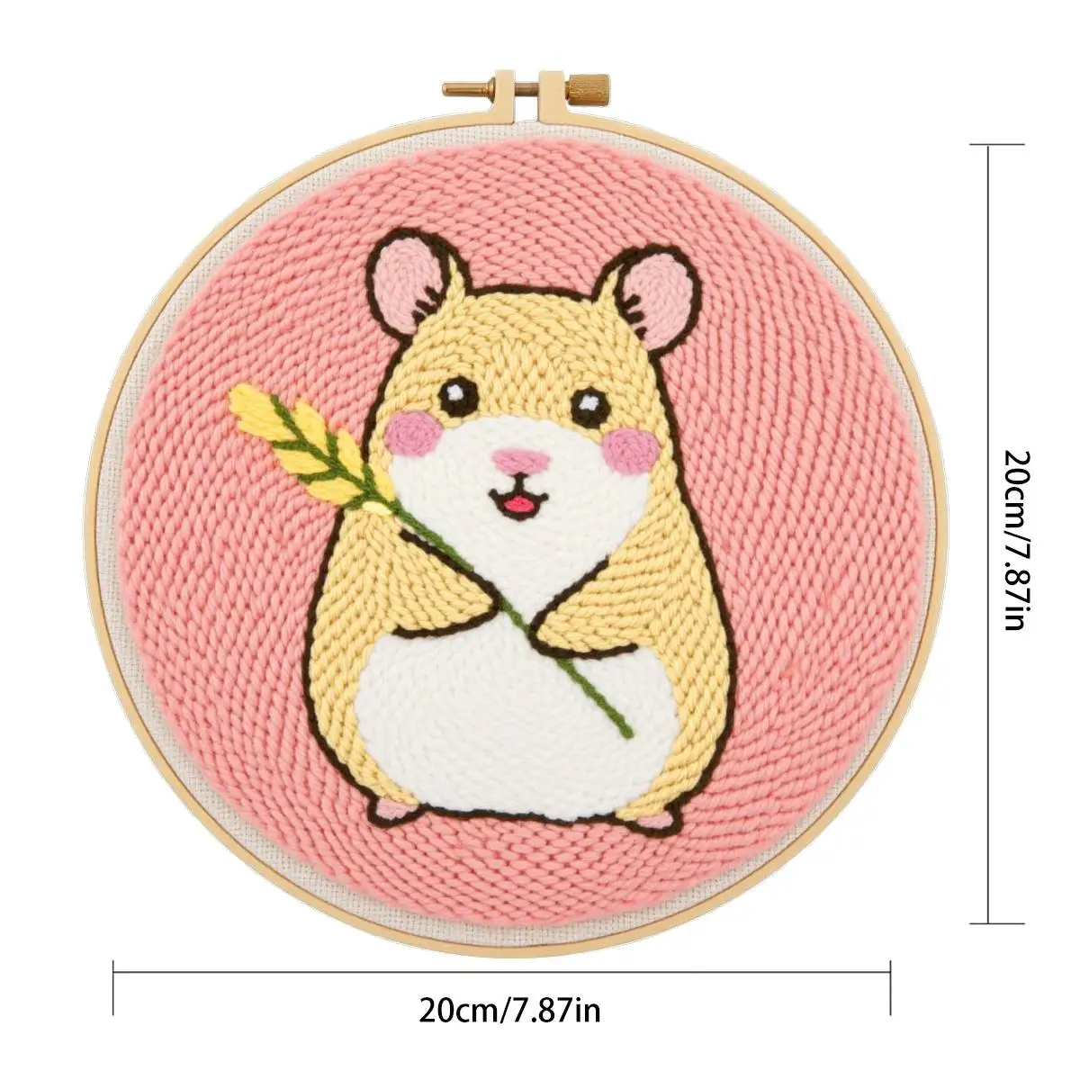 20X20CM/7,87 Zoll Tier - Hamster Stanznadel-Stickset, Stickerei-Kit, gestrickte Stickerei, DIY, handgemachtes Geschenk – Detail 3
