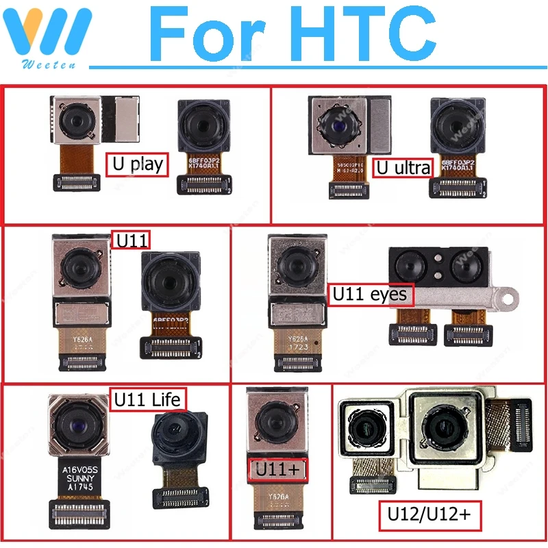 

Модуль передней задней камеры для HTC U Play U ultra U11 eyes U11 LIFE U11 U12 Plus Запасные части для основной задней передней камеры