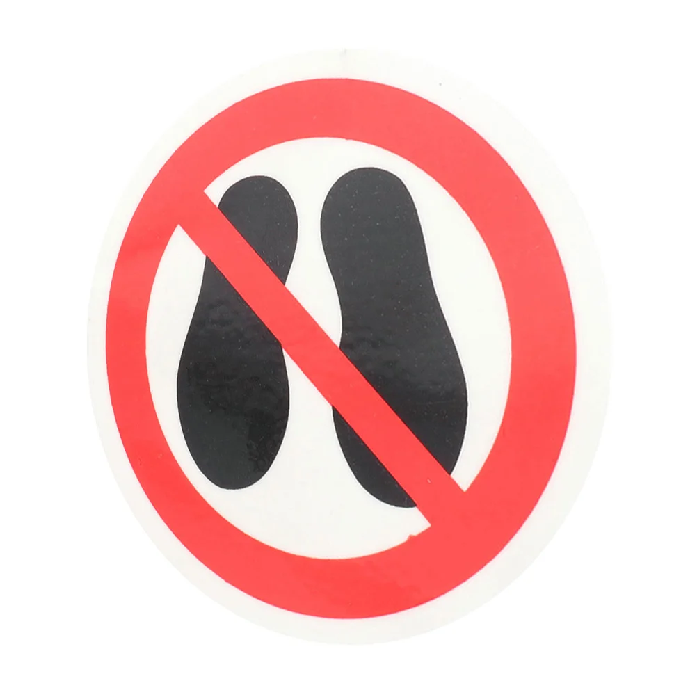 No Stepping Sticker Safety Warning Sign Round High Visibility Do Not Step Label Adhesive Decal for Mall Park Surface Protection