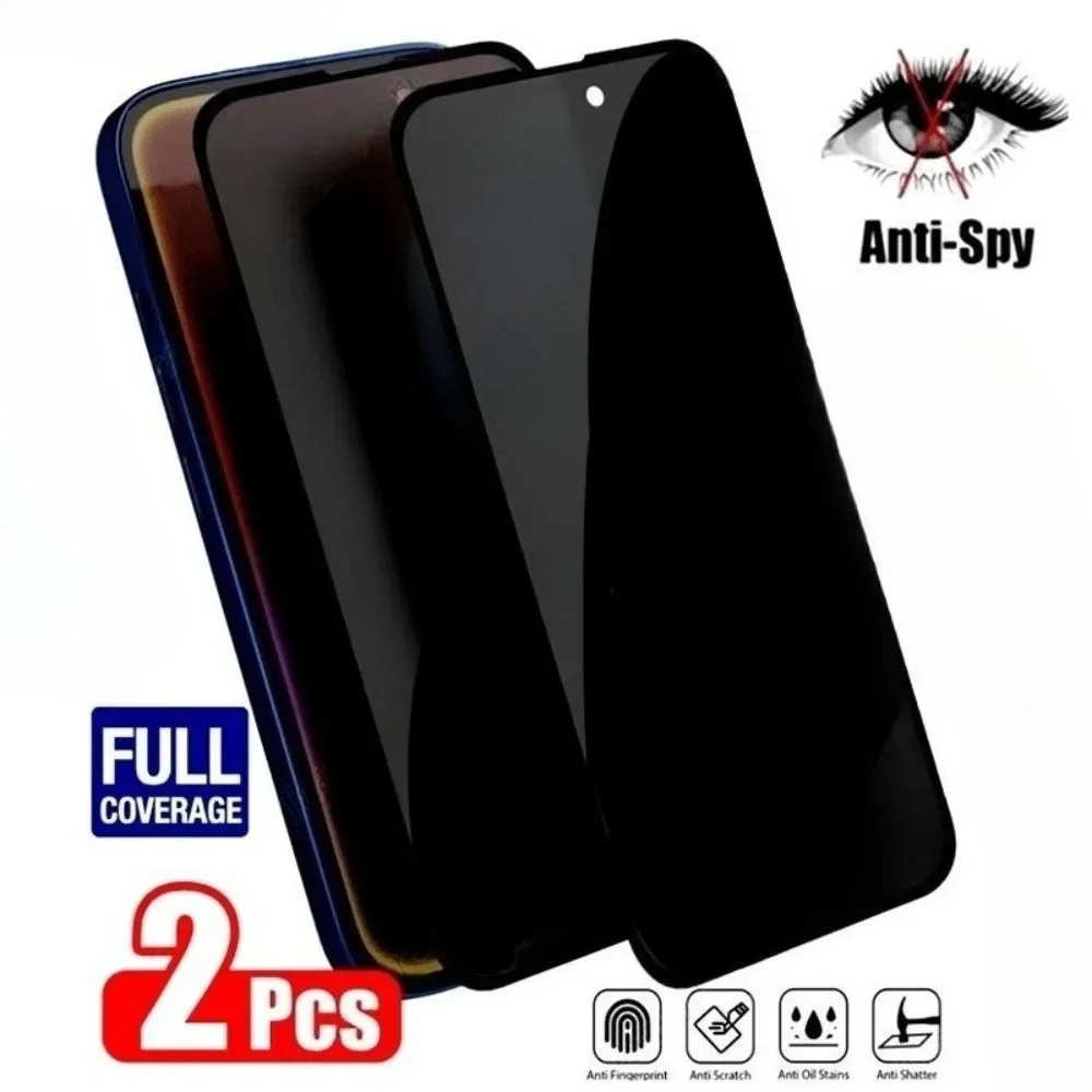 2 Stück Anti-Spionage-Hartglas für iPhone 17 16 15 14 Pro Max Air 16e 15 Plus Displayschutzfolie für iPhone 13 12 11 Pro XR XS Max