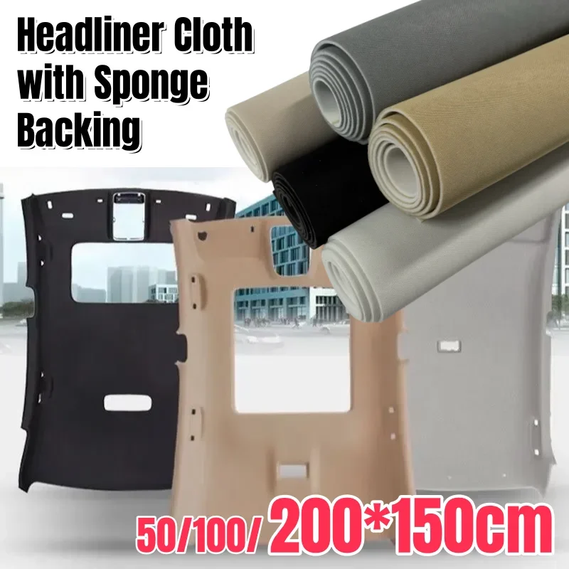 

Auto Roof Upholstery Car Headliner Fabric Sponge Foam Backing 4mm Thick for Auto Roof Liner Repair Interior Fix Sagging Ceiling