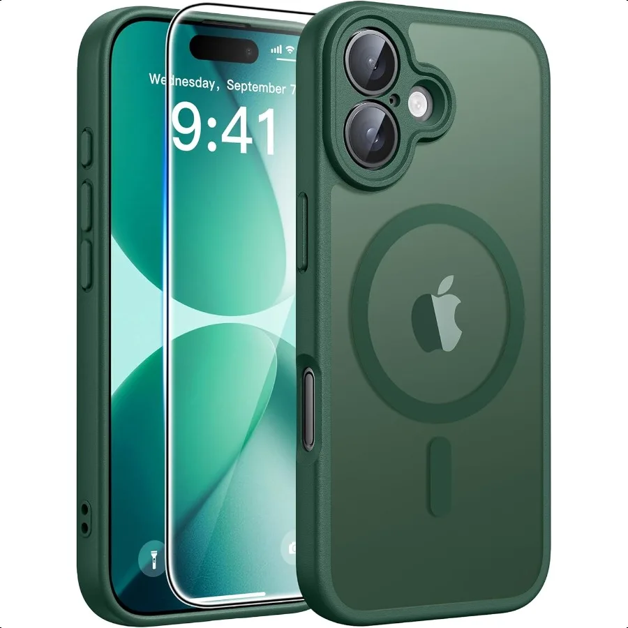 

FNTCASE for iPhone 17 Phone Case: Magnetic Translucent Matte [Full Covered Camera Protection] [Screen Protector] Military Grade