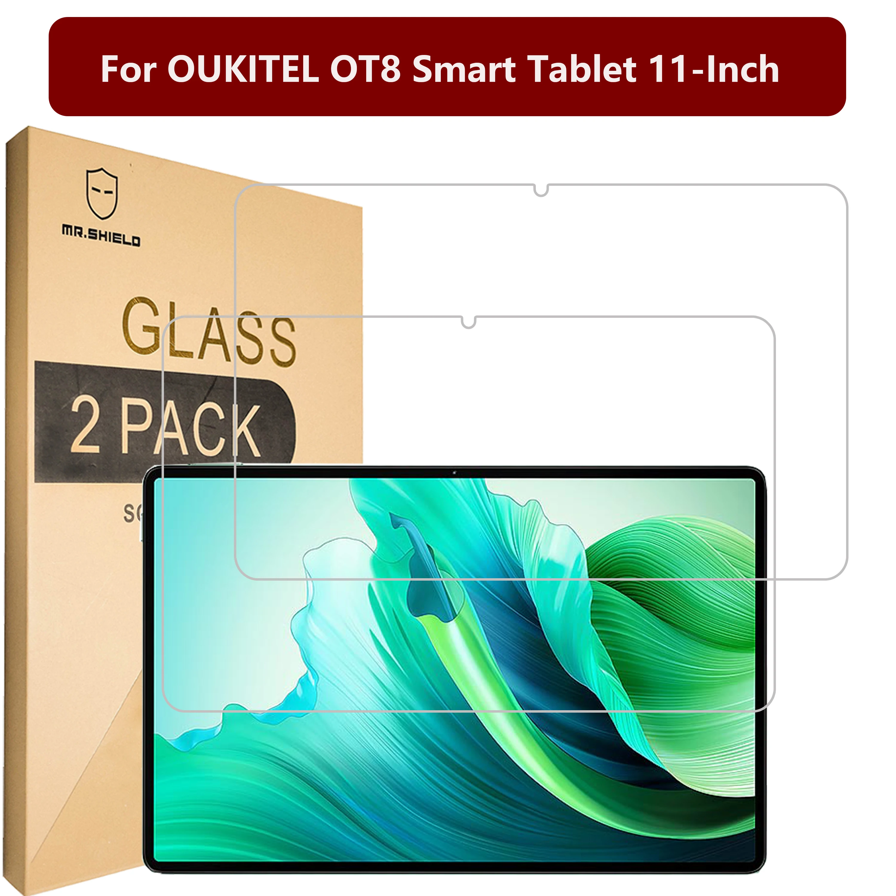 

Mr.Shield Screen Protector compatible with OUKITEL OT8 Smart Tablet 11-Inch [Tempered Glass] [2-PACK] [9H Hardness]