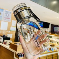 2L Large Capacity Glass Water Bottle Transparent Milk Juice Cup Outdoor Portable Leakproof Drinkware Tea Water Glass Bottle 2L