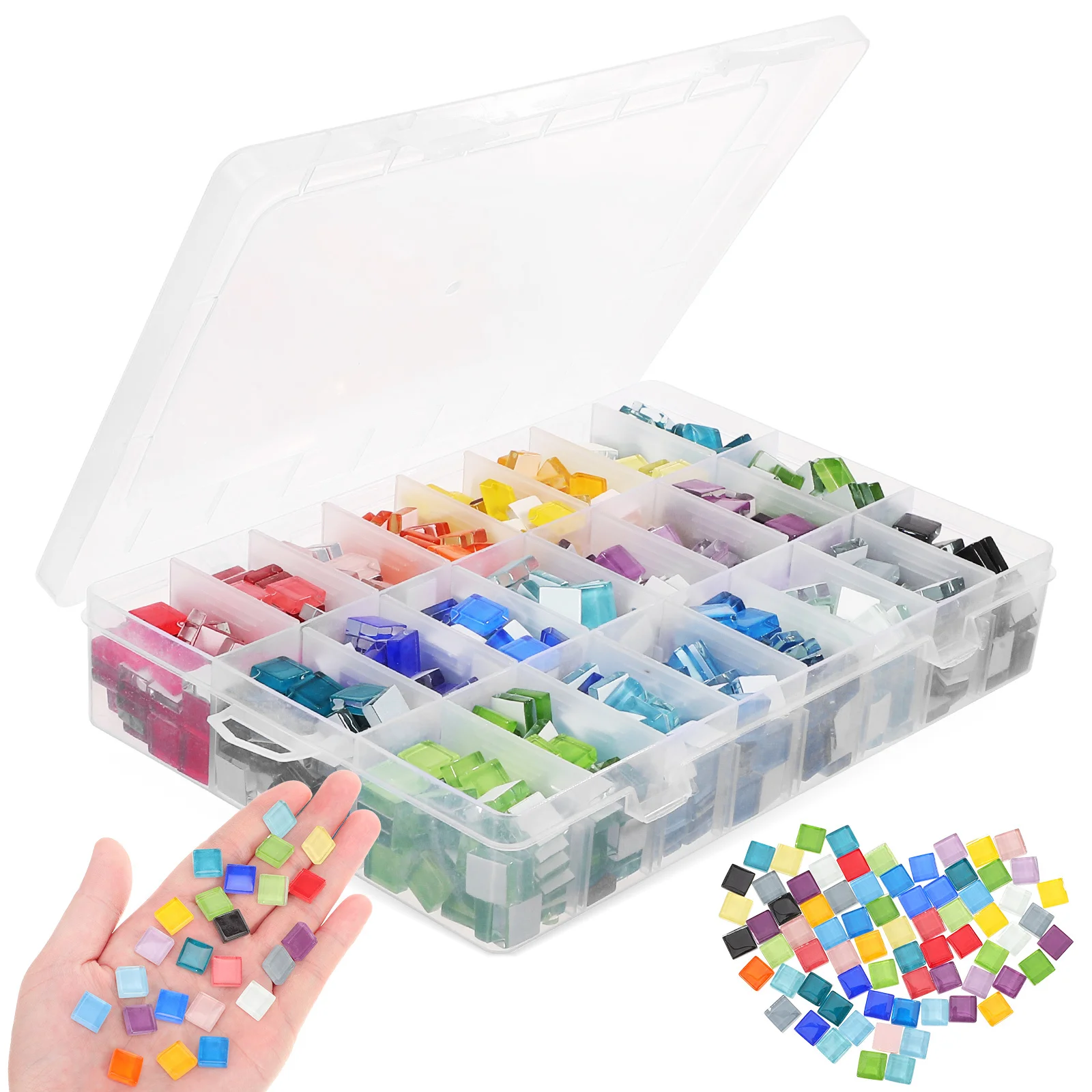 

1 Box Mosaic Tiles Stained Glass Pieces For Crafts Diy Tile Art Decoration Kit Glass Pieces For Coasters Flower Pots Frames Mix