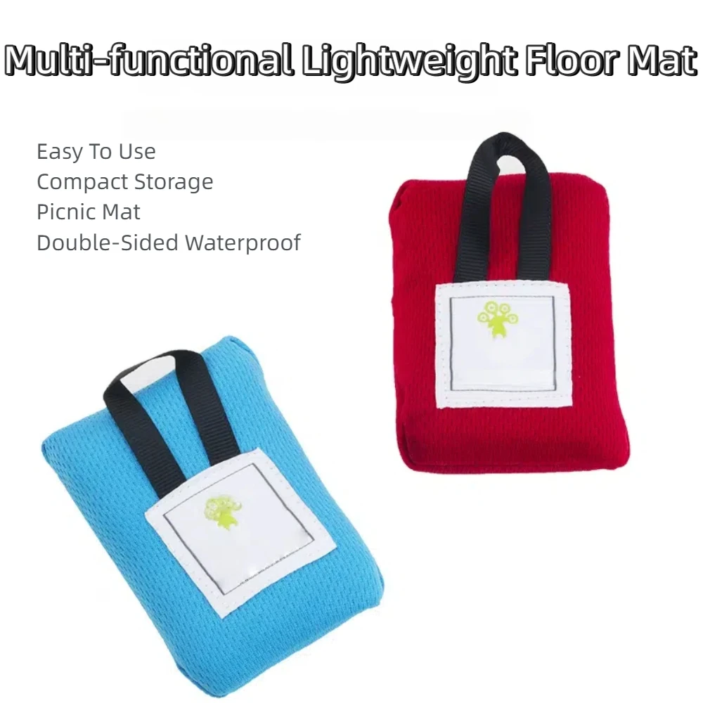 1Pc Picnic Blanket, Carpet Cushion, Waterproof Camping Portable Pocket, Ultra Light Folding Beach Bag, Outdoor Sports Bag