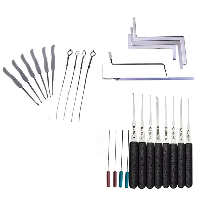 22PCS Professional Lock Pick Set Locksmith Tools Remove Hooks Lock Pin Broken Key Extractor Hand Tools