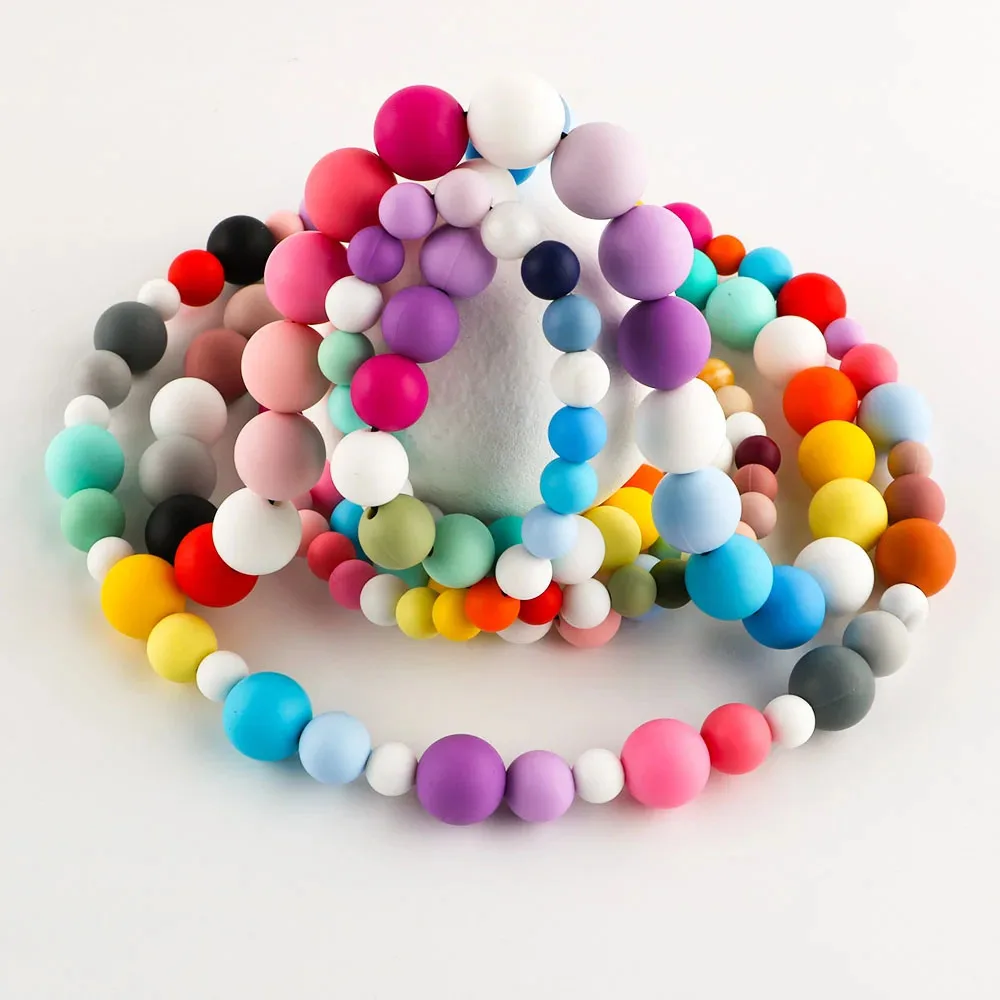 100Pcs/Lot Silicone Beads 12MM Round Beads For Jewelry Making To Make Bracelets DIY Keychain Necklace Jewelry Accessories