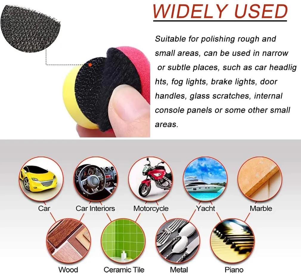 11pcs/set 1\'\' Polishing Pad for Car Polisher Buffing Sponge Kit with M6 Backer Plate for Car Buffing Waxing Cleaning