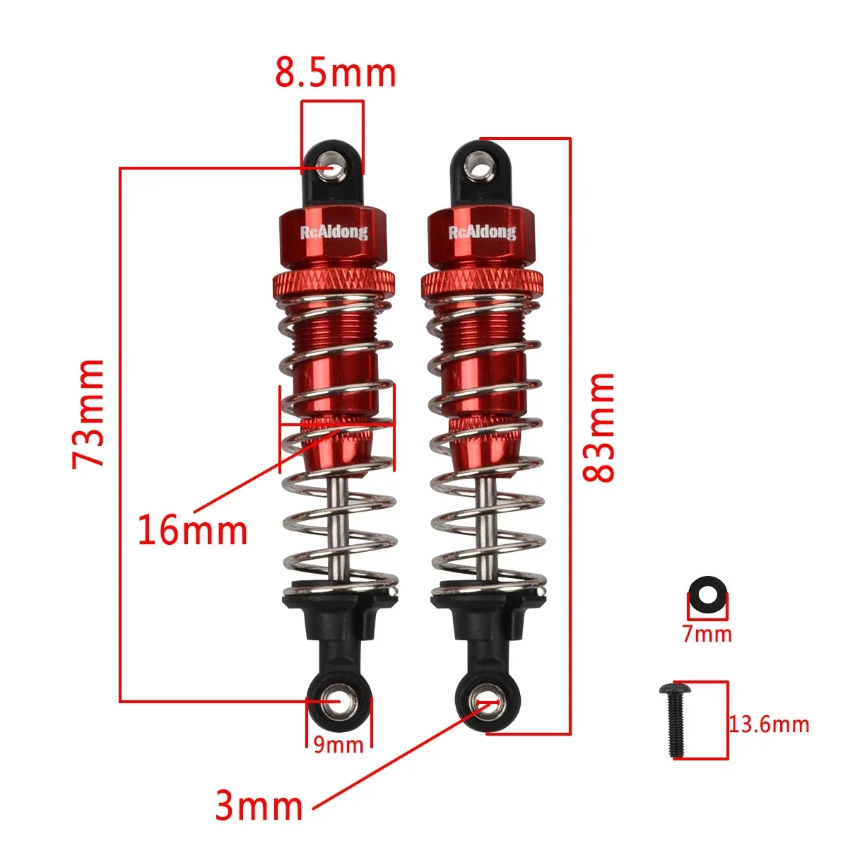 NEW 55mm/60mm/73mm/90mm Aluminum Shocks Absorbers Damper for HSP HPI 1/10 Scale RC Car On-Road Monster Truck Off Road Buggy