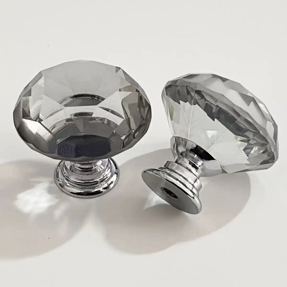 Diamond style handle crystal glass exquisite handle drawer cabinet door handle