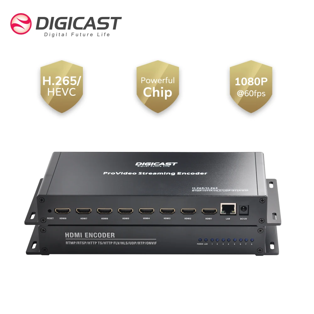 DMB-8808A-EC H.264/MPEG-4 1080P 8 channel HD MI to IP Live Streaming Encoder