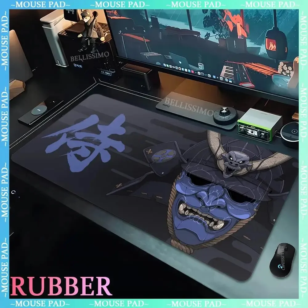 

Ghost Face Anime Large Mouse Pad Japanese Game Mask Blue Desk Pad Computer Keyboard Mouse Pads XXL Computer Game Laptop Desk mat