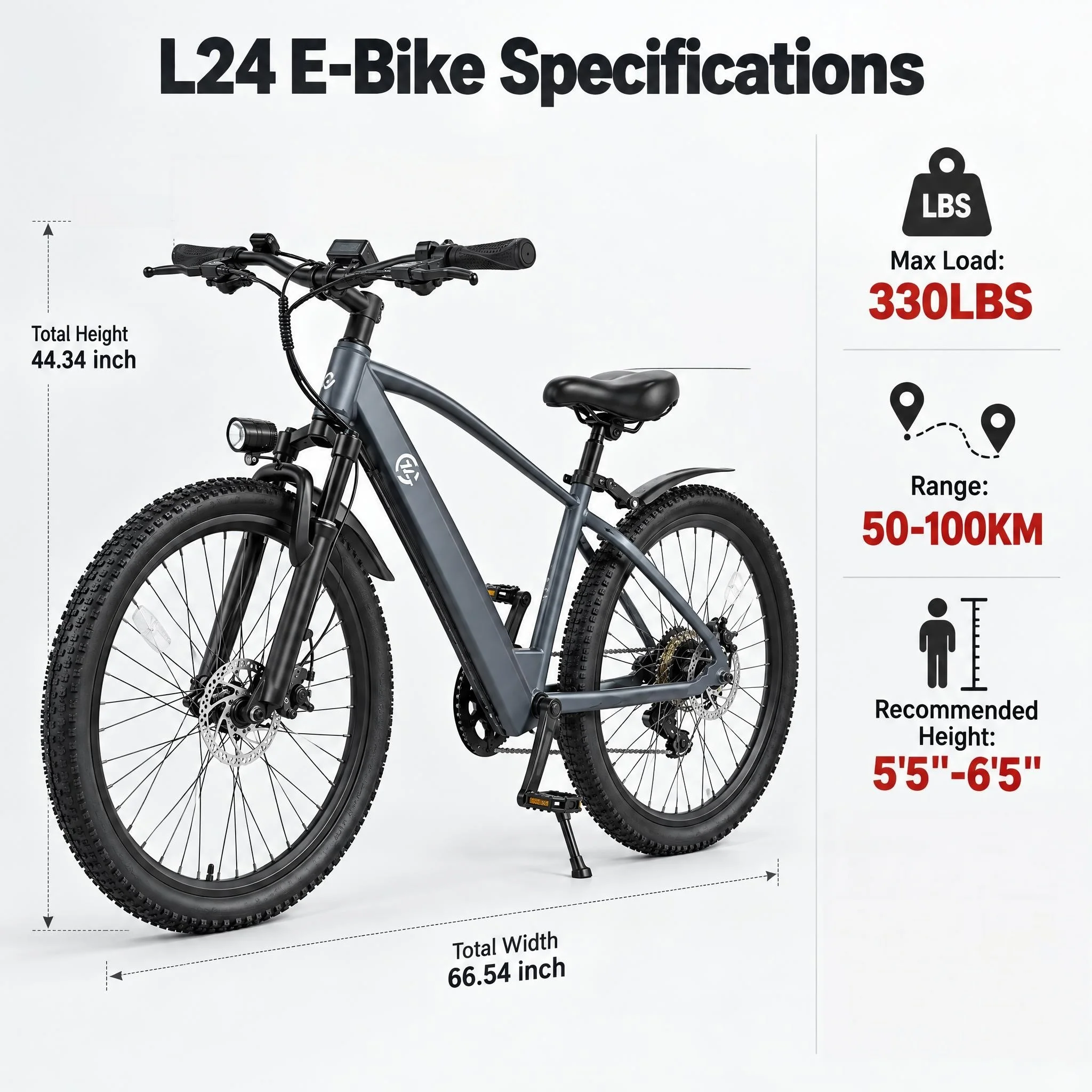 Real-Time Monitoring Safe Electric Bicycle, Venus2 Real-Time Display, Adjustable 5-Level PAS & G-06 Professional Lighting, Eliminates blind riding and dim light safety hazards, Intelligent Safe Design, Ideal for All-Day Mountain Adventures